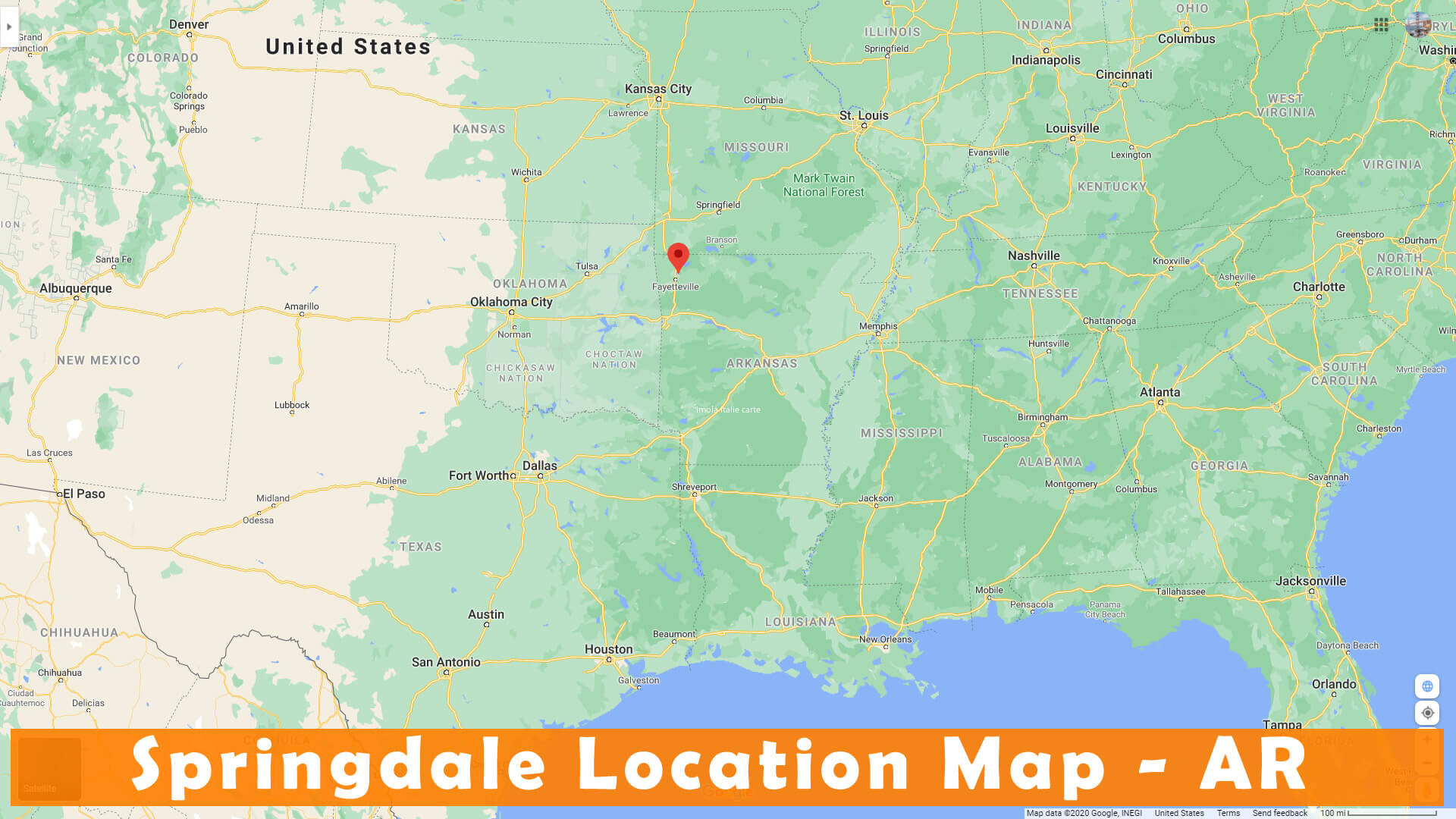 Springdale Location Map Arkansas